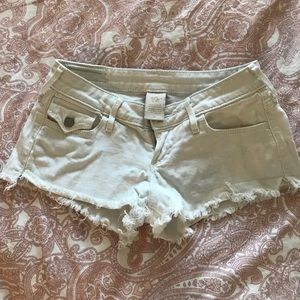 True Religion white jean shorts